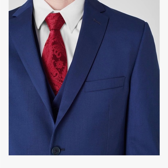 Hisdern Elegant Red Paisley Tie and Pocket Square Set - Picture 2 of 8